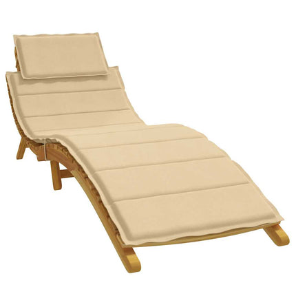 Solsängsdyna melerad beige 186x58x4 cm tyg