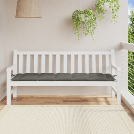 Bänkdyna melerad mörkgrå 180x50x7 cm tyg