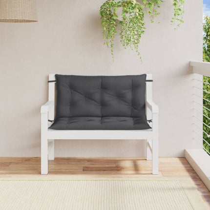 Bänkdynor 2 st melerad antracit 100x50x7 cm tyg