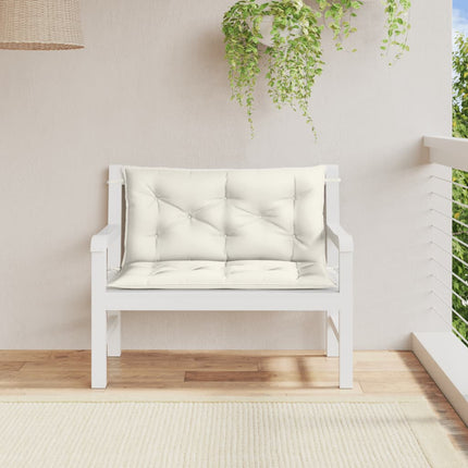 Bänkdyna 2 st melerad gräddvit 100x50x7 cm tyg
