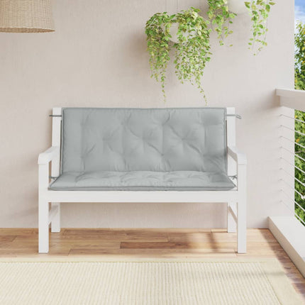 Bänkdyna 2 st melerad ljusgrå 120x50x7 cm tyg