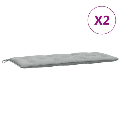Bänkdyna 2 st melerad ljusgrå 120x50x7 cm tyg