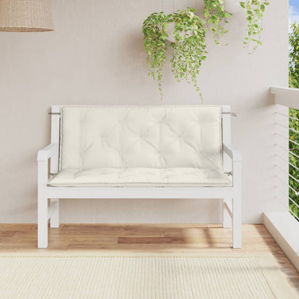 Bänkdyna 2 st melerad gräddvit 120x50x7 cm tyg