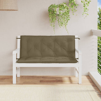 Bänkdyna 2 st melerad taupe 120x50x7 cm tyg