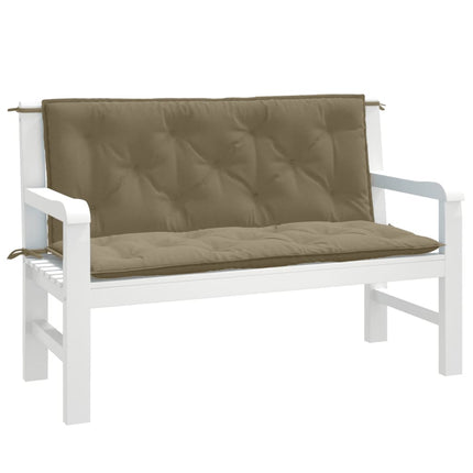 Bänkdyna 2 st melerad taupe 120x50x7 cm tyg