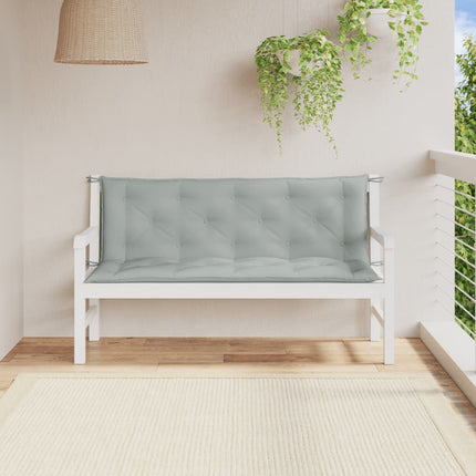 Bänkdyna 2 st melerad ljusgrå 150x50x7 cm tyg
