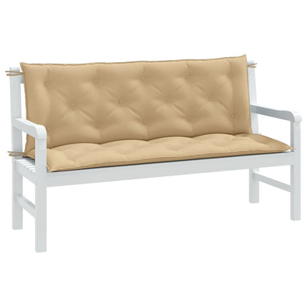 Bänkdyna 2 st melerad beige 150x50x7 cm tyg