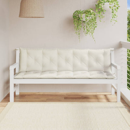 Bänkdyna 2 st melerad gräddvit 180x50x7 cm tyg