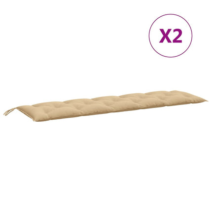 Bänkdyna 2 st melerad beige 180x50x7 cm tyg