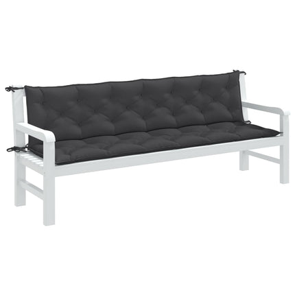 Bänkdynor 2 st melerad antracit 200x50x7 cm tyg