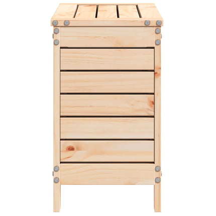 Fotpall för trädgården 62x31,5x52 cm massiv furu