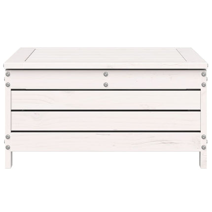 Trädgårdspall vit 62x63,5x32 cm massiv furu