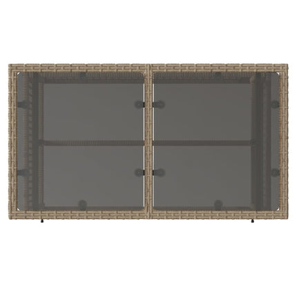 Soffgrupp för trädgård dynor 4 delar beige konstrotting glas