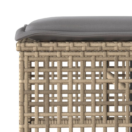Soffgrupp för trädgård dynor 4 delar beige konstrotting glas