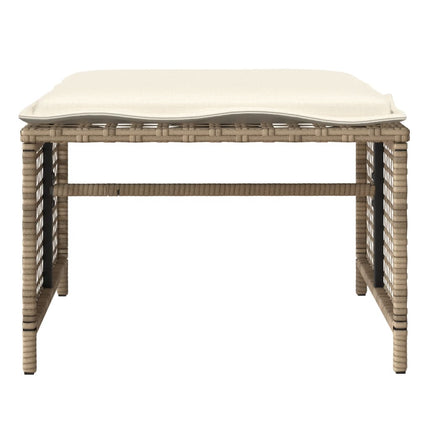 Soffgrupp för trädgård dynor 4 delar beige konstrotting glas