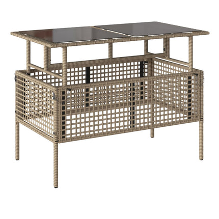Soffgrupp för trädgård dynor 4 delar beige konstrotting glas