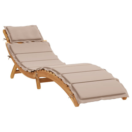 | Solsäng | med kudde taupe 55 x 184 x 64cm Massivt Akaciaträ