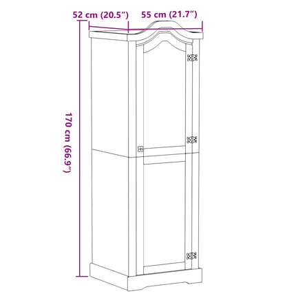 Garderob Corona 55x52x170 cm massiv furu