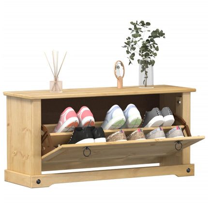 Skoskåp Corona 99x32x47 cm massiv furu