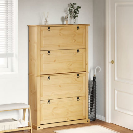 Skoskåp Corona 99x32x163,5 cm massiv furu