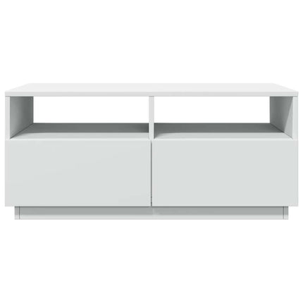Soffbord med LED vit 90x49x40 cm