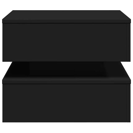Soffbord med LED svart 50x50x40 cm