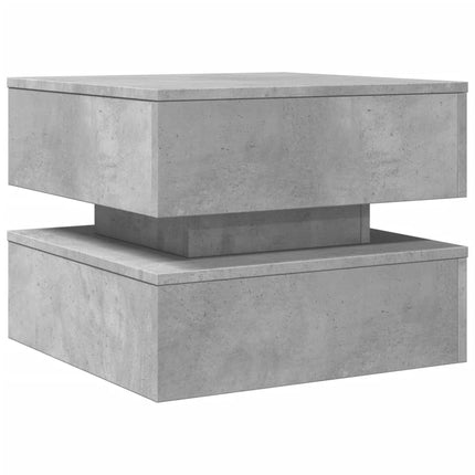 Soffbord med LED betonggrå 50x50x40 cm