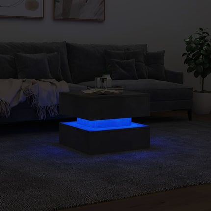 Soffbord med LED betonggrå 50x50x40 cm