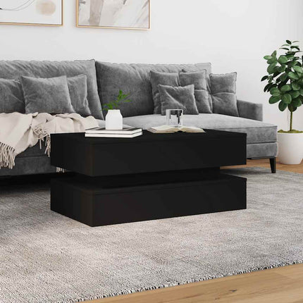 Soffbord med LED svart 90x50x40 cm