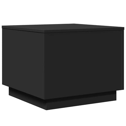 Soffbord med LED svart 50x50x40 cm