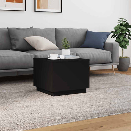 Soffbord med LED svart 50x50x40 cm