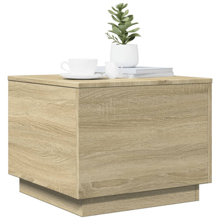 Soffbord med LED sonoma-ek 50x50x40 cm