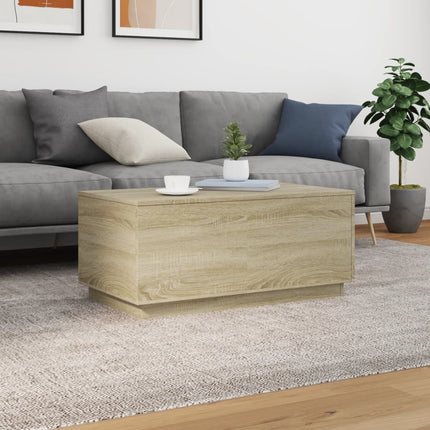 Soffbord med LED sonoma-ek 90x50x40 cm