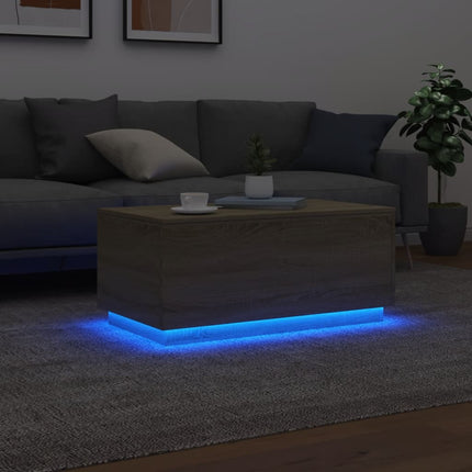 Soffbord med LED sonoma-ek 90x50x40 cm