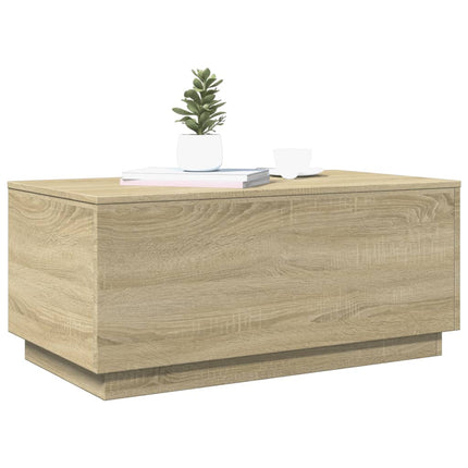 Soffbord med LED sonoma-ek 90x50x40 cm