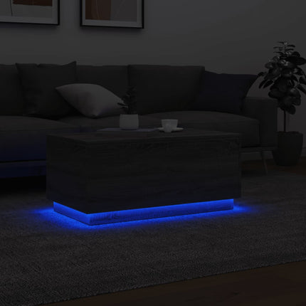 Soffbord med LED grå sonoma 90x50x40 cm