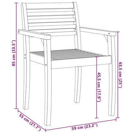 Trädgårdsstolar 2 st 59x55x85 cm massivt akaciaträ