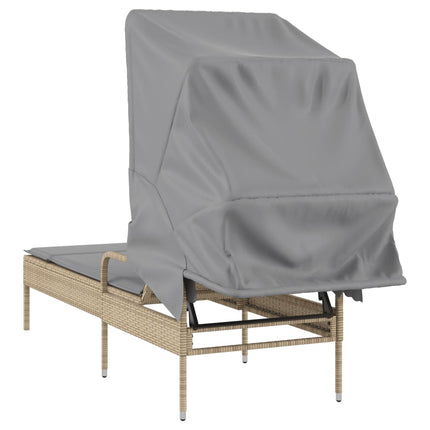 Solsäng med tak beige konstrotting