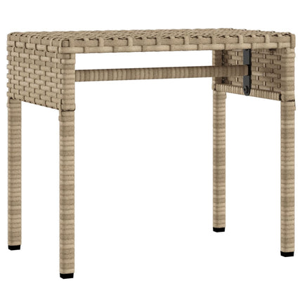 Solsäng med tak och bord beige konstrotting