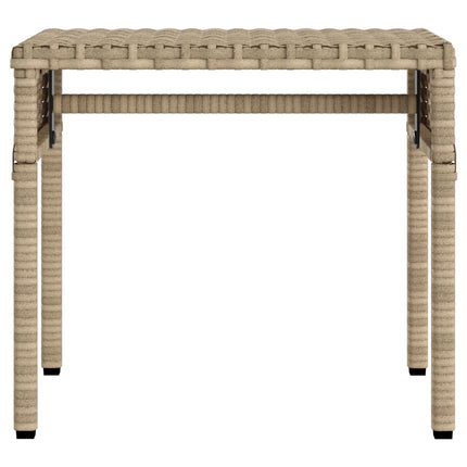 Solsäng med tak och bord beige konstrotting