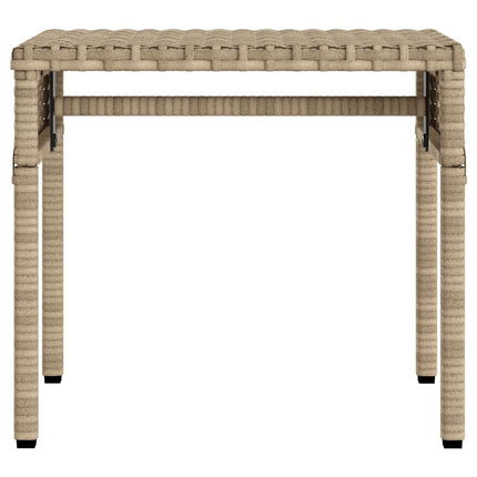 Solsäng med tak och bord beige konstrotting