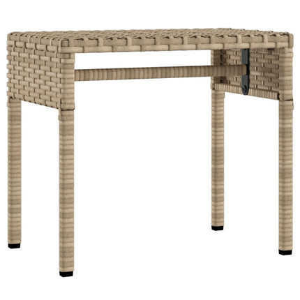 Solsäng med tak och bord beige konstrotting