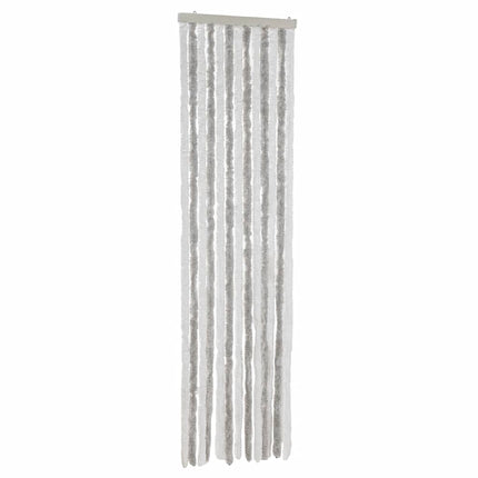 Insektsgardin ljusgrå och vit 56x185 cm chenille