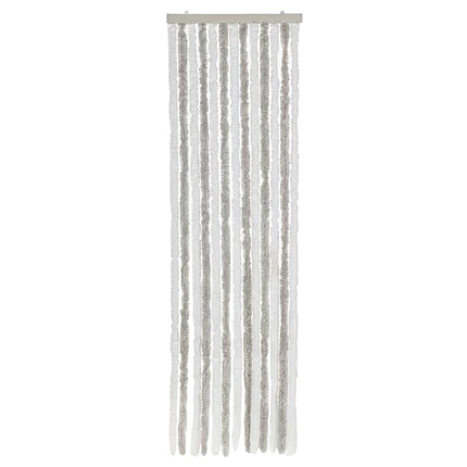 Insektsgardin ljusgrå och vit 56x185 cm chenille