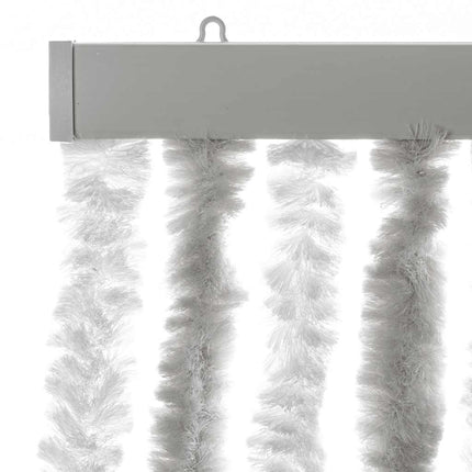 Insektsgardin ljusgrå och vit 56x185 cm chenille