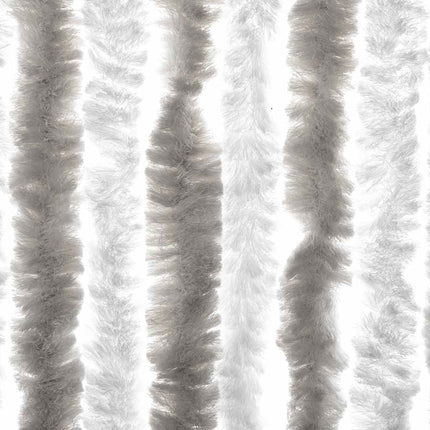 Insektsgardin ljusgrå och vit 56x185 cm chenille