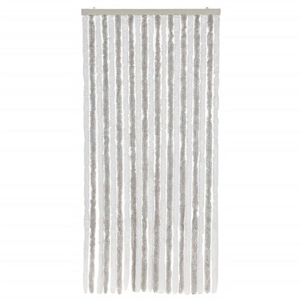 Insektsgardin ljusgrå och vit 90x220 cm chenille