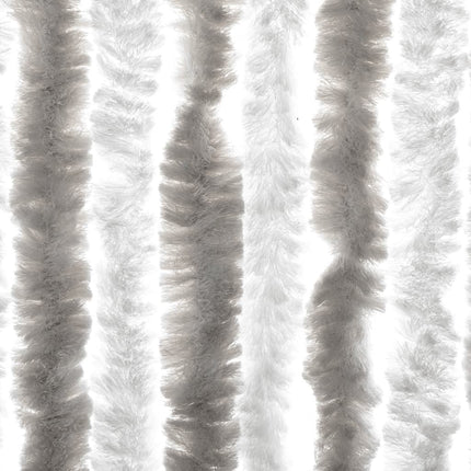 Insektsgardin ljusgrå och vit 90x220 cm chenille