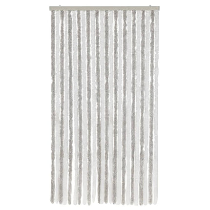 Insektsgardin ljusgrå och vit 100x220 cm chenille