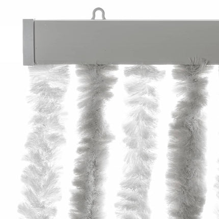 Insektsgardin ljusgrå och vit 100x220 cm chenille